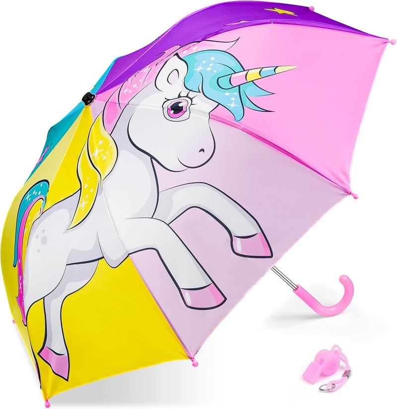 EAONE Kids Umbrella, Windproof Auto Open Stick Umbrellas for Rain Toddler Girls Boys… - Image 1